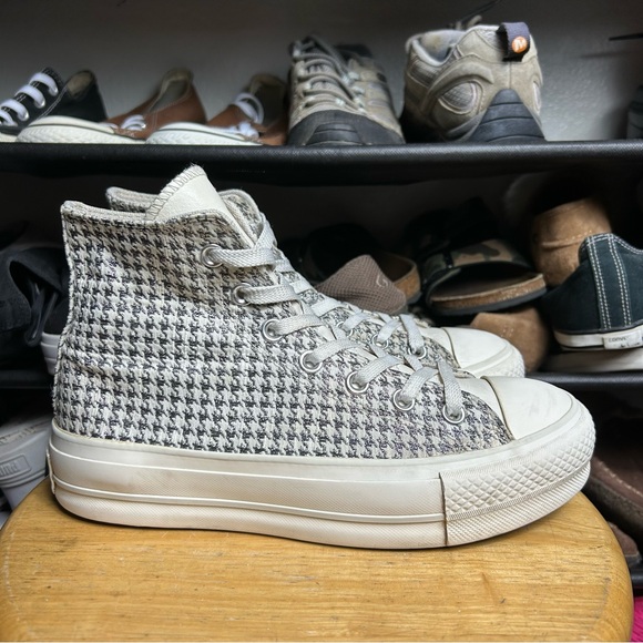 Converse ctas hi white silver lift platform chevron - Picture 2 of 7